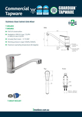 3Monkeez T-3MS6MIX - Stainless Steel Sink Mixer