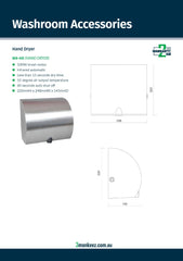 3Monkeez WA-HD - Compact Quick Hand Dryer