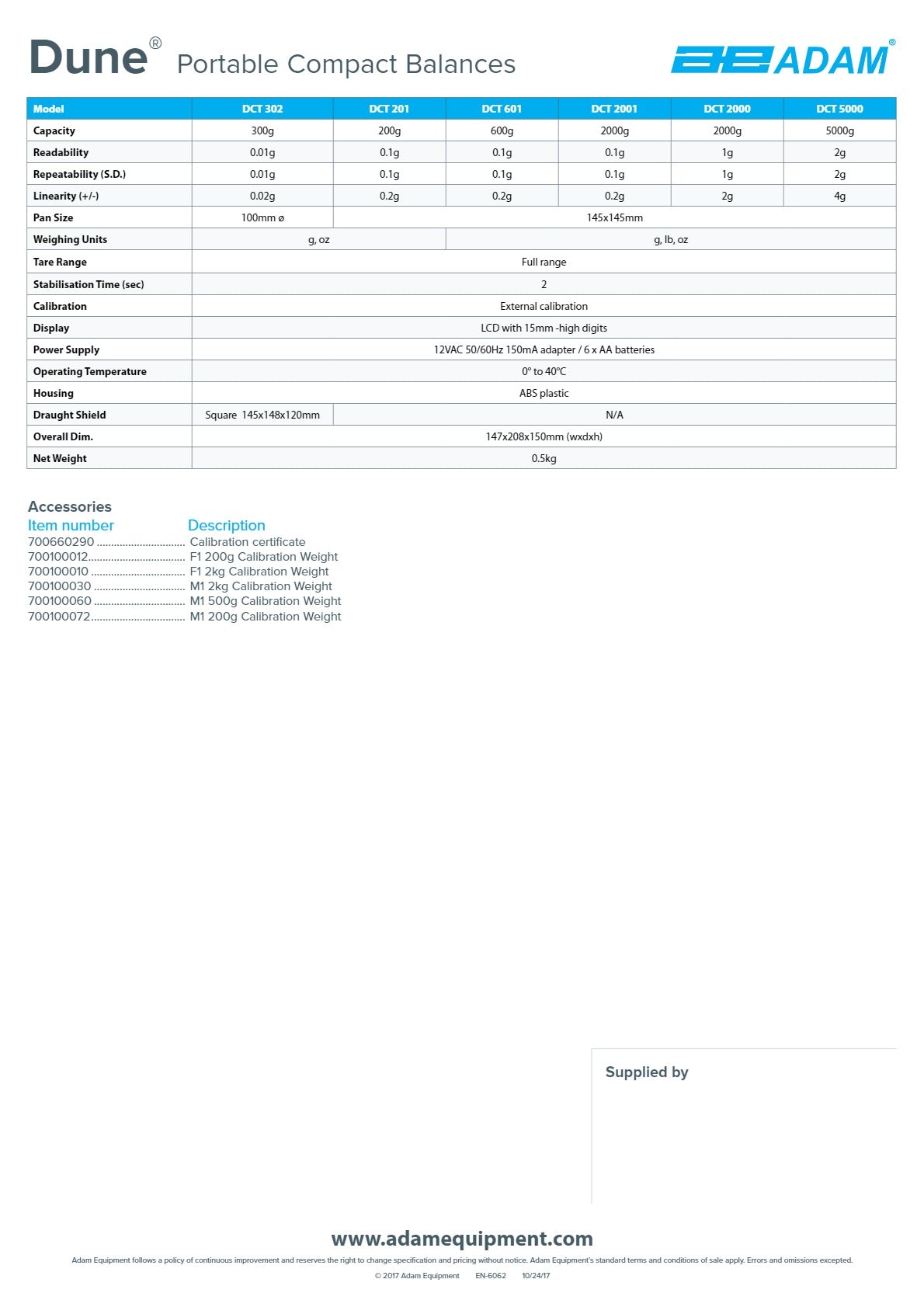 Adam Equipment Dune DCT 601 - Compact Balance