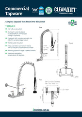3Monkeez T-3M53430-C - Compact Stainless Steel Exposed Wall Mount Pre-Rinse