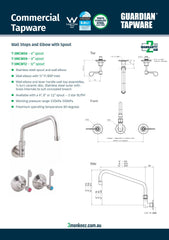3Monkeez T-3MCW06 - Wall Stops & Elbow with 6" Spout