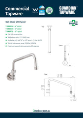 3Monkeez T-3MWE08 - Wall Elbow With 8" Spout