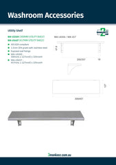 3Monkeez WA-US300 - Stainless Steel Utility Shelf